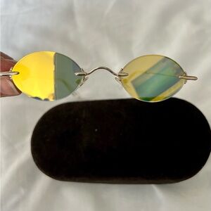 Christopher Kane Gold Mirrored Sunglasses